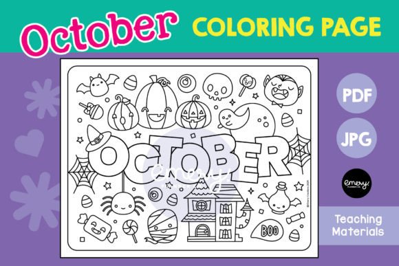 Creative October Coloring Page Design for Educators