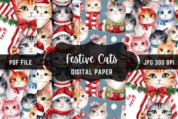 Festive Cats: Elevating Visual Design with Whimsical Charm