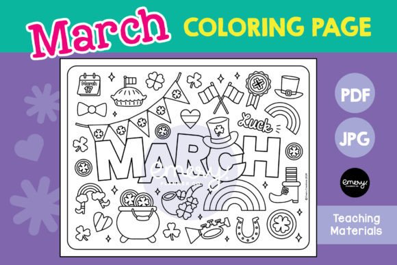 March Coloring Page: A Fresh Design Asset