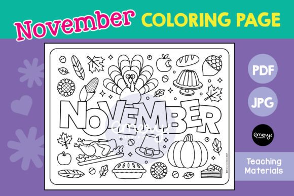 November Coloring Page: A Creative Design Asset