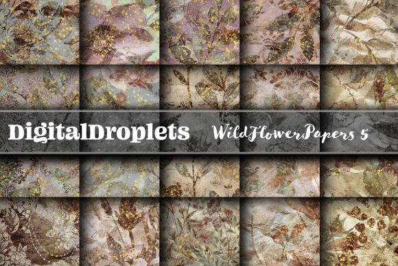 Wild Flowers Papers Vol. 5: Textured Backgrounds for Design